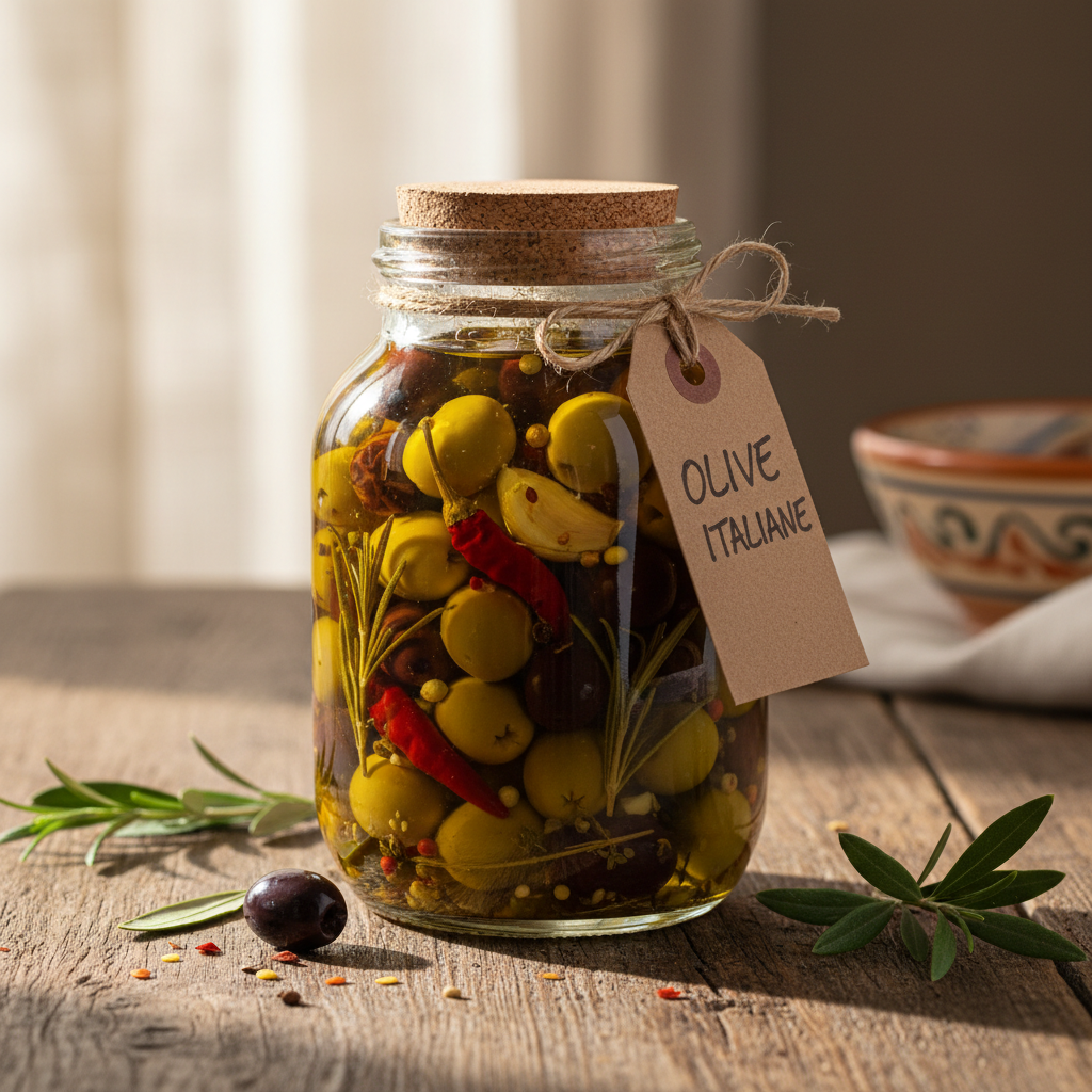 Vasetto di olive denocciolate